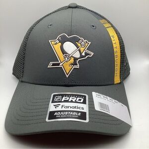 Fanatics Pittsburgh Penguins Gray Yellow Hat Cap Adjustable SnapBack NWT